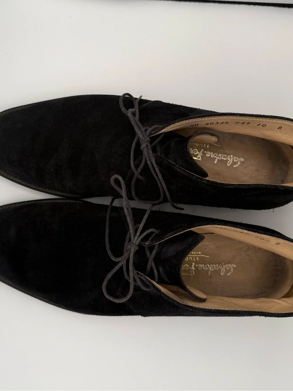 Ferragamo Studio Men's Black Suede Chukka Boots